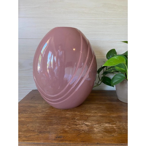 Extra Large Vintage Dusty Rose Pink Haeger Vase // Boho Art Vase - Picture 2 of 6